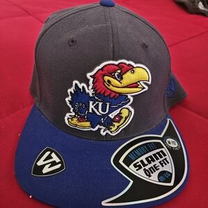 Top of the World Gray and Blue Cap with Jayhawk Logo